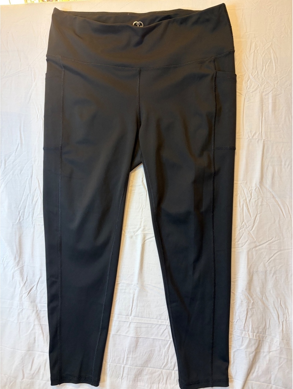 Daisy Fuentes FIT Black 2X Athletic Leggings with Pockets